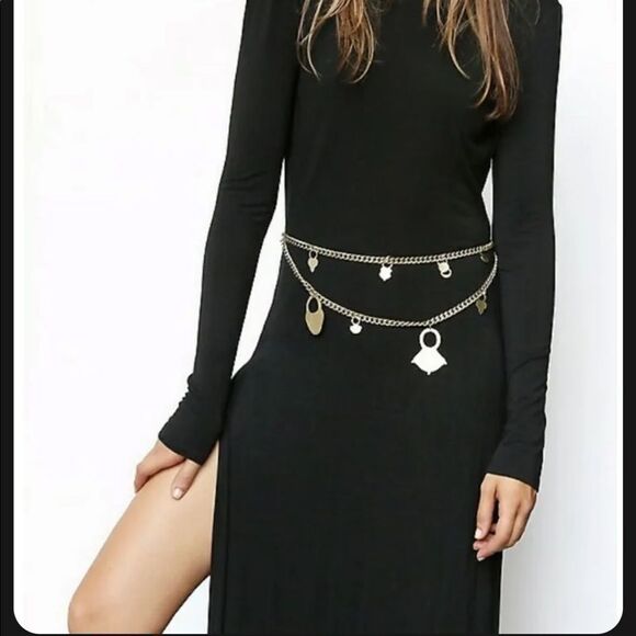 NWT Free People Tuareg Bronze Tiered Belt One Size